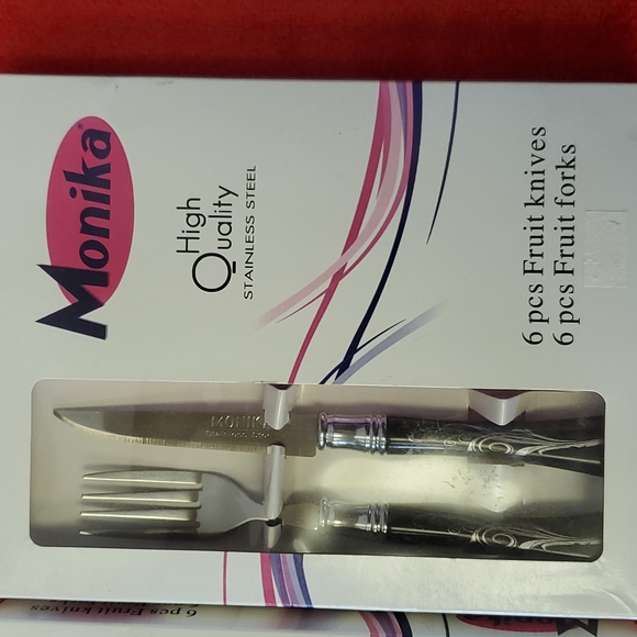 NWT, Monika High Quality Stainless Steel 12 Fruit Knives and 12  Fruit Fork . - Picture 3 of 8